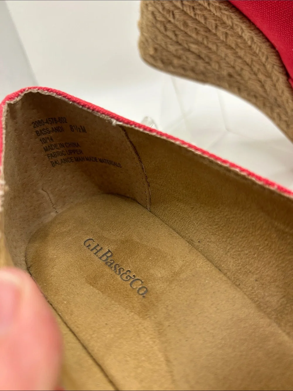 GH Bass Andi style wedge sandals ladies size 8.5 M muted red boho coastal